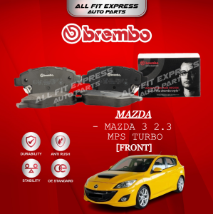 MAZDA 3 2.3 MPS TURBO FRONT (DEPAN) BREMBO BRAKE PAD 100% ORIGINAL AUTHENTIC PRODUCT (PRICE FOR 4 PCS)