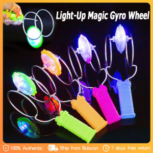 Light Up Magnetic Gyro Wheel Toy Flashing LED Spinning Gyroscope Hand Operated Glow Toy for Kids Birthday Party Favors
