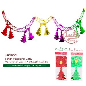 Hiasan Natal Garland Pohon Natal Cemara / Garland Tarik Merry Christmas Ornamen Pohon / Hiasan Rumbai Ornamen Pohon Natal