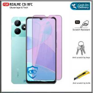 PROMO Bisa ( COD ) Tempered Glass Blue Light Realme C51 NFC / 2 Pro / U1 Anti Radiasi UV Blue Ray