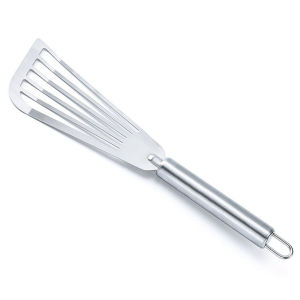 Cooking Stainless Steel Frying Shovel Fan Silicone Handle Tahan Panas Sodet Spatula / Silicone Spatula Slotted Turner Stainless Silicone Food Grade Sutil Spatula Barbeque Pembalik Makanan Tahan Panas / Kitchen Spatula Slotted Turner Sutil Masak Stainless