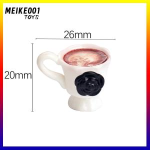 MEIKE001 3pcs set Miniature Dollhouse Rose Coffee Cup Drinks Kitchen Food For Doll Accessories Girl Toy