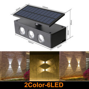 Warmtaste6 Led Solar Wall Lamp Outdoor Waterproof Automatic Sensor Garden Light Fence Lights for House Balcony Gate Yard Decoration Lamp