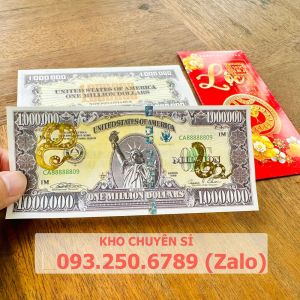 [Giá KM] Bộ 10 tiền  Kỉ Niệm Triệu Đô Mỹ Mạ Vàng Con Rắn 1 Triệu Usd Có Bảo An Lì Xì Tết 2025 kèm bao lì xì