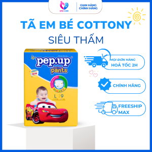[Bán chạy] Tã bỉm quần em bé mặt bông siêu mềm mại Pep.up Cottony 3D giá rẻ chất lượng - nhỏ Size S11 (3-8kg)