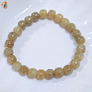 Premium Grade Golden Brown Nephrite Jade Bracelet