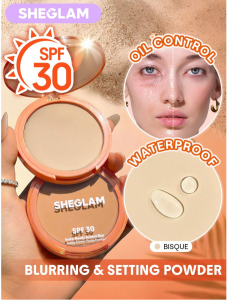 SHEGLAM Insta-Ready Sunset Blur Setting Powder Built-in 30 SPF Matte Lightweight Face Pressed Powder Makeup Cosmetics