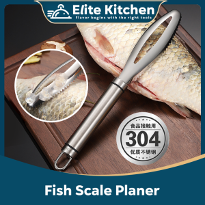 Elite Kitchen - Stainless Steel Fish Scales Scraping Graters Remover Fish Cleaning Skinner Peeler Scraper Kitchen Gadget