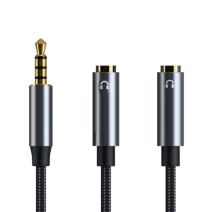 Oxygen Frees Wire Headphone Splitter Small & Flexible 3.5mm Headset Splitter 30cm for Reduced Signal Interferences