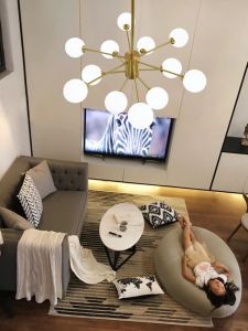 YHLAMP【Free Bulb】Tricolor Nordic Modern Chandelier Ceiling Light Center Light indoor Led Chandelier For Living Room Bedroom 6/8/12 light Metallic pendant lamp for bedroom living room kitchen car dining room dining area room bedroom