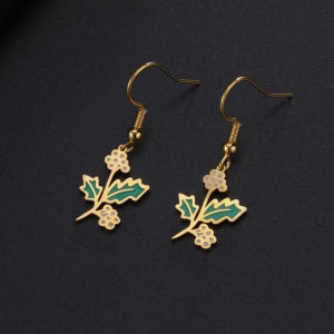 SKYRIM Stainless Steel Earrings Twelve Zodiac Flower Pattern Personalized Ear Hooks Womens Earrings Fashion Jewelry