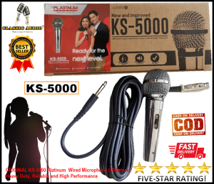 ORIGINAL NEW! KS-5000 Platinum Wired Microphone (10Meters)Heavy Duty Reliable and High Performance ✅100% Original Platinum Karaoke KS-5000 High-End Dynamic Wired Mic