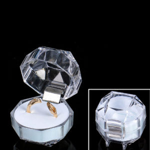 Murah Banget - Tempat Cincin Model Kristal / Tempat Cincin Lamaran Transparan / Kotak Perhiasan Acrylic / Kotak Cincin Akrilik Bening