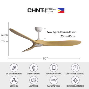 CHNT Wood Ceiling Fan With Remote Control And 3 Blades For Patio Bedroom Living Room Home Mute Fan