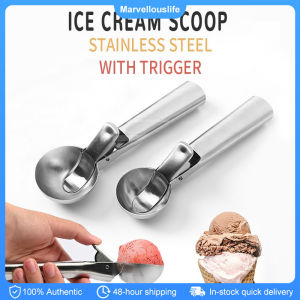 Ice Cream Scoop Stainless Steel Ice Cream Ball Spoon Kitchen Essentials Baking Tools