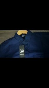 kemeja pria lengan panjang polos navy