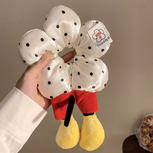 Cartoon Mickey Mouse Butt Flower Scrunchy Hair Tie Women Girls Cute Ball Head Polka Dot Hair Tie Funny Scrunchy Head Tie