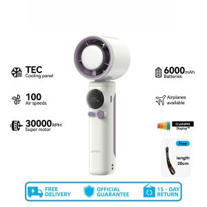 Portable Handheld Turbo Fan High SpeedFan Cooler 100 Level Adjustment LED Display 20H 6000mAh FS930
