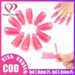 10pcs Klip Cap - Plastic Soak Off Penghilang Kutek UV Gel Remover Wrap - Clip Cap