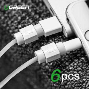 UGREEN Cable Protector 6 Packed Lightning Cord Saver Apple Charging Cable Clip Protector Protective for iphone 14iphone 14 plus iphone 14 pro iphone 14 pro max iphone13 12 Pro Max 11 Pro Max Phone8 7 7P X XR White