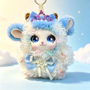5210BIYU Hanging Style Fluffy Rabbit Keychain Bag Charm Gift Rabbit Figure Pendant Exquisite Kawaii Rabbit Keyrings Girls