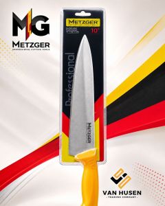 Metzger 10 inch Yellow Chef knife 5Cr15Mov German steel Heavy duty kitchen knife