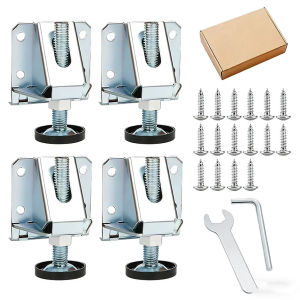 4PCS Adjustable Furniture Leveling Feet With Anti Slip Pad Table Leg Leveler Feet For Tables Cabinets Shelving