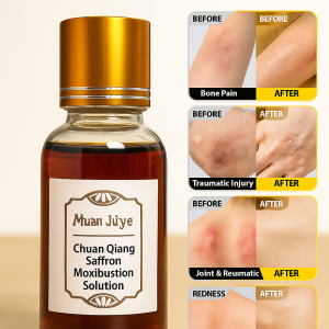 Muscle Relaxing Massage Oil Safflower Wormwood Moxibustion Oil Promote Blood Circulation Ease Strain Herbal Pain Relief for Shoulder Neck Back Leg