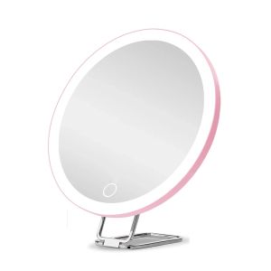 FENGIA 360° Adjustable Stand Magnifying Mirror with Light High-Definition Suction Cup LED Makeup Mirror Convenient Wall Hanging Portable Cosmetic Mirrors Travel