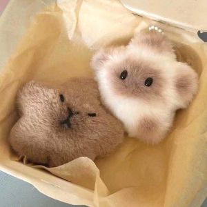 Capybara Plush Pendant DIY Fur Ball Bag Accessories Keychain Plush Star Doll