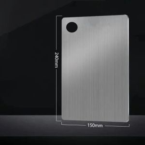 Heavy Duty Hangable Chopping Board 304 Stainless Steel Cutting Board Dough Kneading Board Kitchen Cutting Board for Meat and Vegetable Double-Sided Titanium Chopping Board