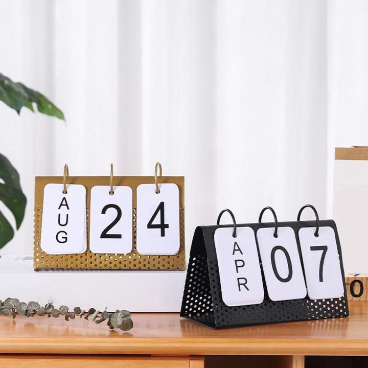 2024 Desk Calendar Perpetual Calendar Decorative Calendar Metal Frame