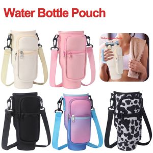 ANGFEW Adjustable Shoulder Strap Water Bottle Carrier Bag Neoprene Carrier Clip Straw Bottle Holder Pouch Convenience Portable Stanley 40Oz Tumbler Bag Travel
