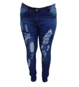 High Waist Big Size Stretchable Tattered Jeans For Women(bueatiful jeans)