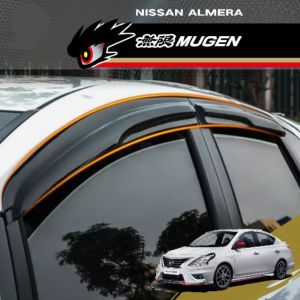 Nissan Almera 2011 to 2019 Nissan Almera N17 Door Visor Mugen Style 8 cm Width 1.8 mm Thickness Rain Vent Deflector Weather Rain Sun Visor