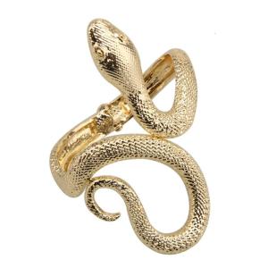 Stylish Irregular Snake Open Bangle Gold/Silver Tone Animal shaped Bracelet Punk Wristband Accessories for Men and Women