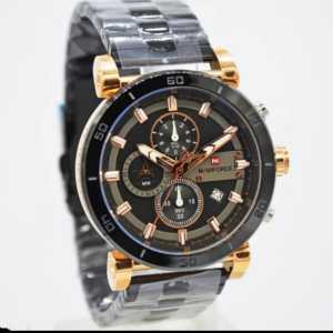 Jam tangan pria Naviforce 9131MC tali rantai analog tanggal chronograp aktif sport original pria