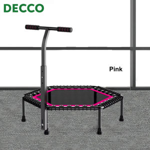 Decco Trampoline Fitness Jumping Cardio Trainer Home Max Capacity Up to 300KG Exercise Gym Fitness Trampoline Kid And Adult With Armrest Exercise