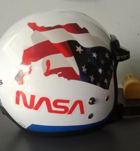 STIKER HELM FULL SET HALF FACE/FULL FACE NASA SPACE MODE