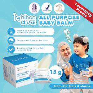 hiboo All Purpose Baby Balm 15g with 10% Coconut Oil Vit E Beeswax - Japan Natural Nourishing Calming Moisturizer - Balsem Salep Anak Bayi Ruam Popok Skincare