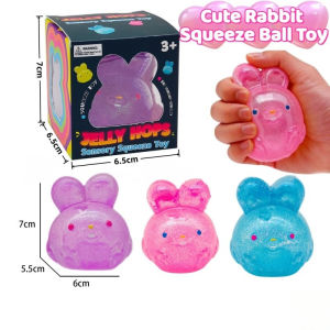 Colorful Cute Rabbit Squeeze Ball Toy Jelly Pinch Stress Relief Slow-rebound Fidget Sensory Toy
