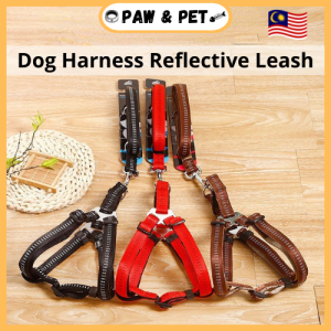 Pet Dog Harness Vest Nylon Dog Lead Leash Dog Leash Collar Set Breathable Adjustable Pet Belt Tali Rope Dog Chain