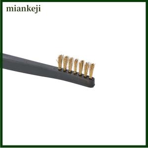 miankeji 3X Bộ bàn chải dây mini dụng cụ làm sạch lông bằng đồng nylon không gỉ