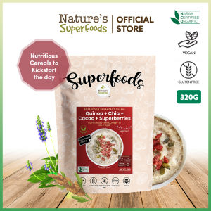 Natures Superfoods Organic Breakfast Cereals: Muesli Porridge 320g - Low Sugar l Gluten Free l No Cooking Required