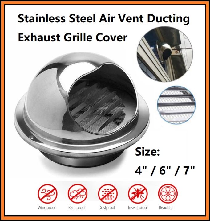 YLK Stainless Steel Air Vent Ducting Exhaust Grille Cover Outlet ...