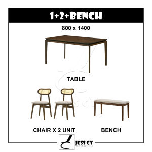 **NEW PRODUCT** PAHANG RATTAN WOODEN DINING SET / SET MEJA MAKAN ROTAN KAYU / MUJI / 4 KERUSI / 6 KERUSI / JESS CY