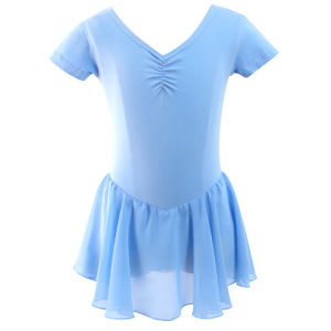 ชุดเต้นรำเด็ก ชุดฝึกซ้อมเต้นแขนสั้นสำหรับเด็กผู้หญิง ชุดเต้นจีน ชุดบอดี้สูทสำหรับเด็กวัยหัดเดิน ชุดบัลเล่ต์