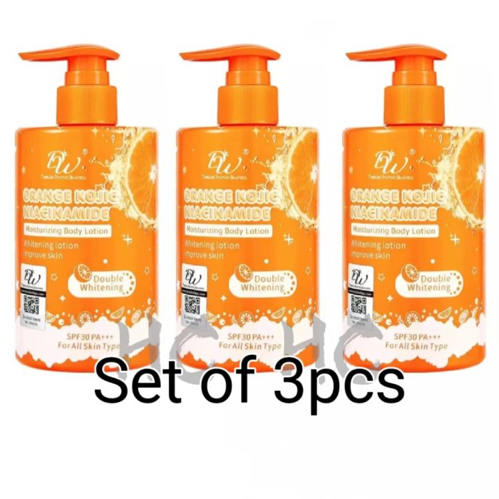 SQH 【Set of 3pcs】300ml DW Orange Kojic Niacinamide SPF30 PA+++ Body
