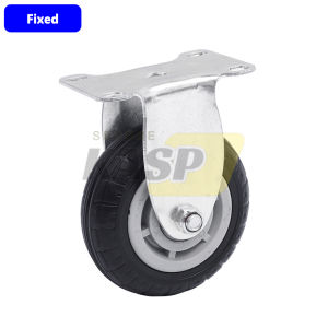 Heavy Duty Universal Industrial Caster Wheels 3" To 5" Wear-Resistant Rubber Flat Trolley Wheel