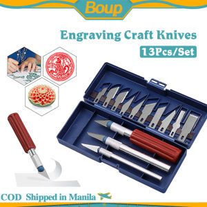 13Pcs Engraving Craft Knife Set Art Knife Stainless Steel Crafts DIY Hand Tools For Arts Wood Carving Tools